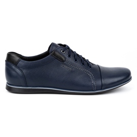 Kampol Zapatos casuales de cuero para hombres 39 / 63KAM azul marino