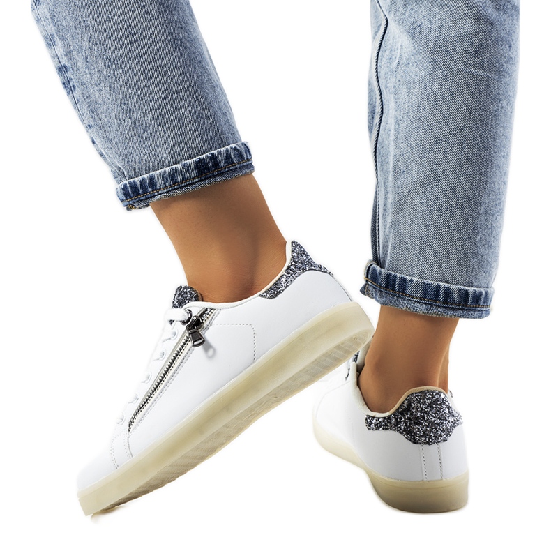 Deportivas Caldwell blancas con led blanco plata