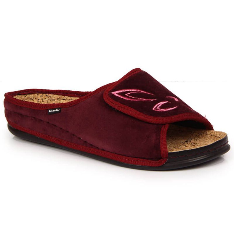 Zapatillas casa velcros Inblu W BEF33 burdeos rojo multicolor