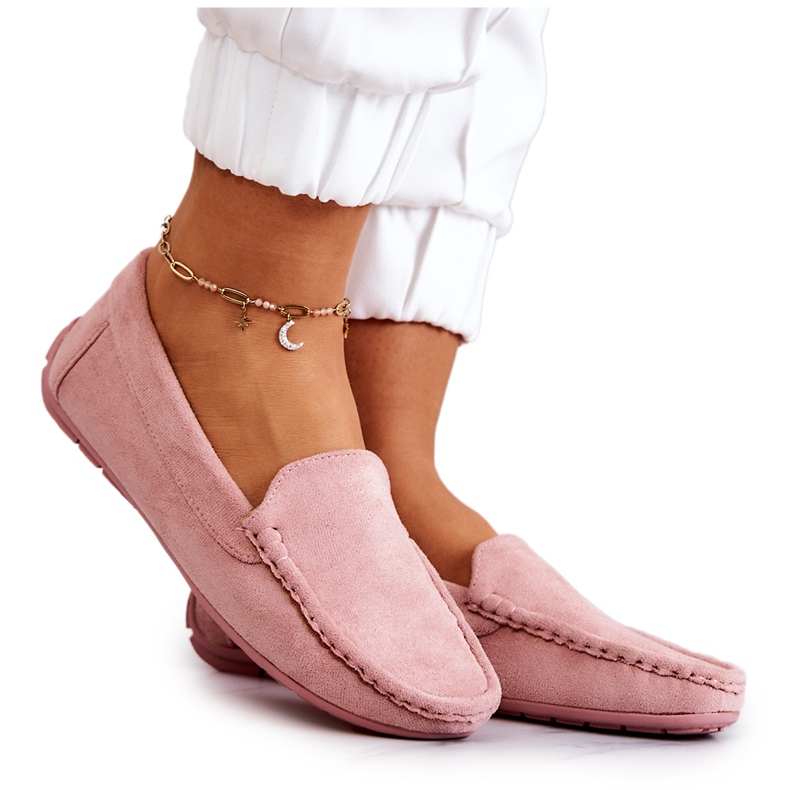 Mocasines Mujer Ante Rosa Morreno rosado