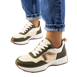 Deportivas mujer Isham verdes beige