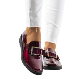 Zapatos Kalma lacados burdeos rojo