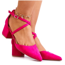 PS1 Bombas de gamuza en una barra en fucsia Shelley's Spitz rosa