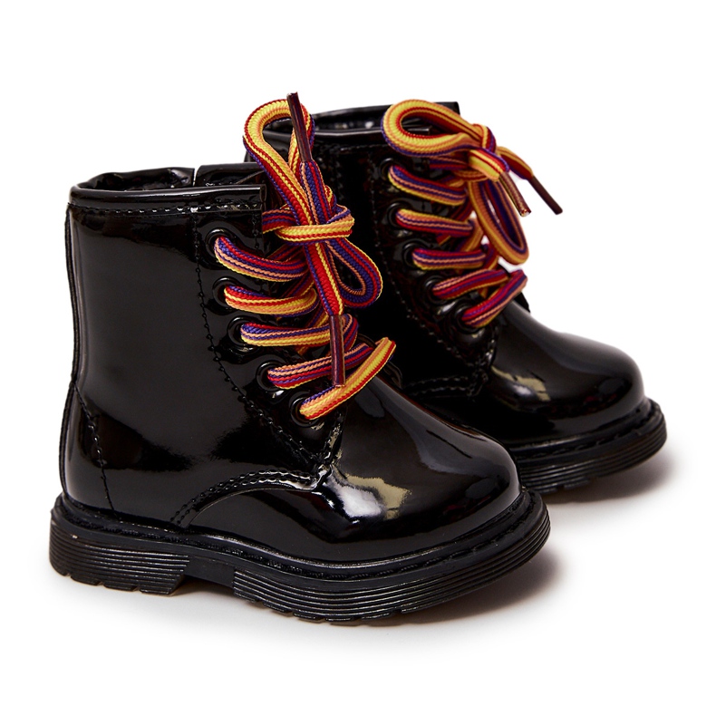 Botas Infantiles Lacadas Con Cremallera Tibbie Negra negro Botas Infantiles Lacadas Con Cremallera Tibbie Negra negro