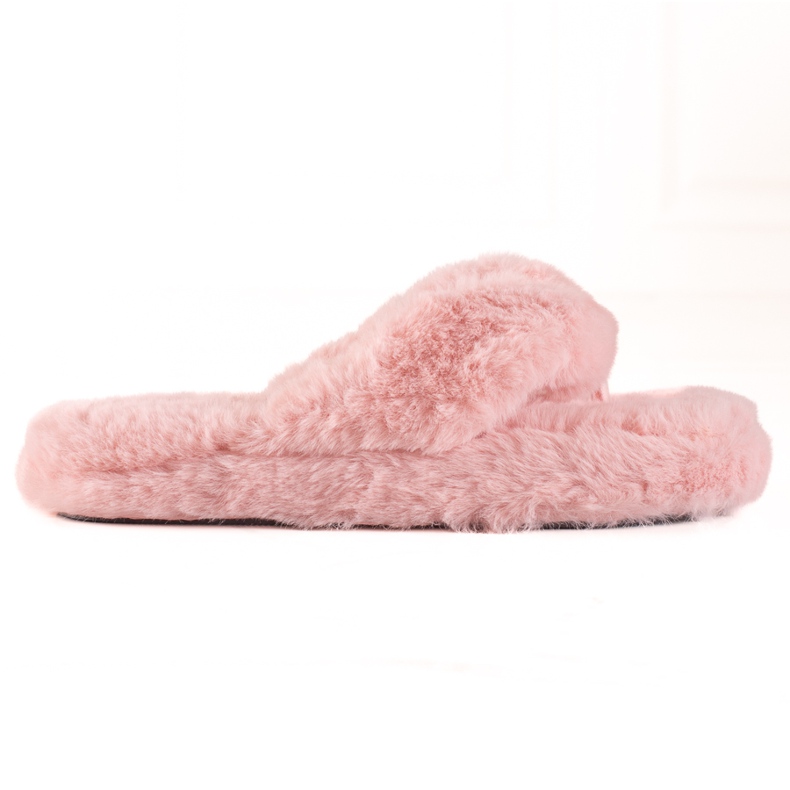 TRENDI Chanclas de pelo rosado