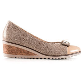 W. Potocki Zapatos cómodos y brillantes beige marrón