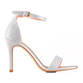 Tacones plateados con purpurina VINCEZA plata gris