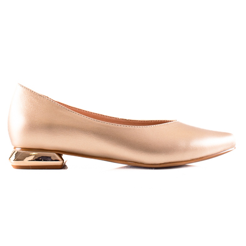 W. Potocki Zapatos de salón con tacón Potocki decorativo dorado
