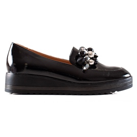 W. Potocki Zapatos sin cordones con perlas negro
