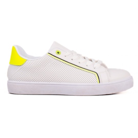 TRENDI Zapatos casuales con inserto de neón blanco