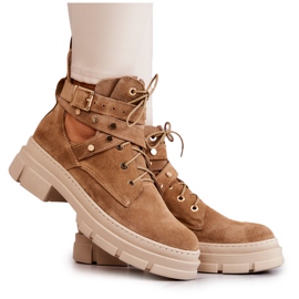 FILIPCZYK Botas Mujer Ante Con Recortes Camel Everly marrón