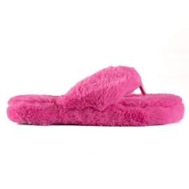 TRENDI Chanclas de pelo rosa