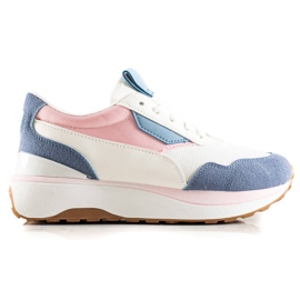 TRENDI Zapatillas de colores en la plataforma blanco azul rosado