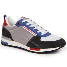 Cross Jeans M JJ1R4010C zapatos deportivos de cuero blanco negro azul gris