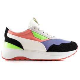 TRENDI Zapatillas de colores en la plataforma blanco negro violeta multicolor