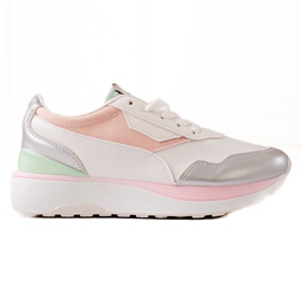 TRENDI Zapatillas de colores en la plataforma blanco rosado