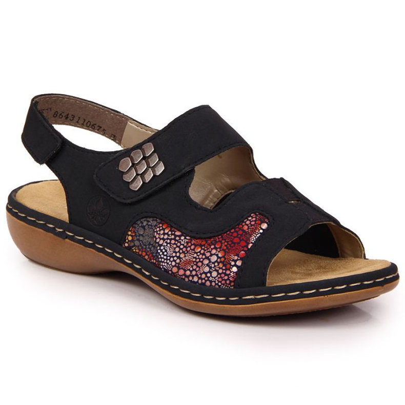 Sandalias velcros Rieker W 65989-14 azul marino