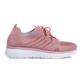 Calzado deportivo con cordones rosa
