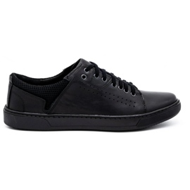Olivier Zapato casual hombre piel 933MP negro