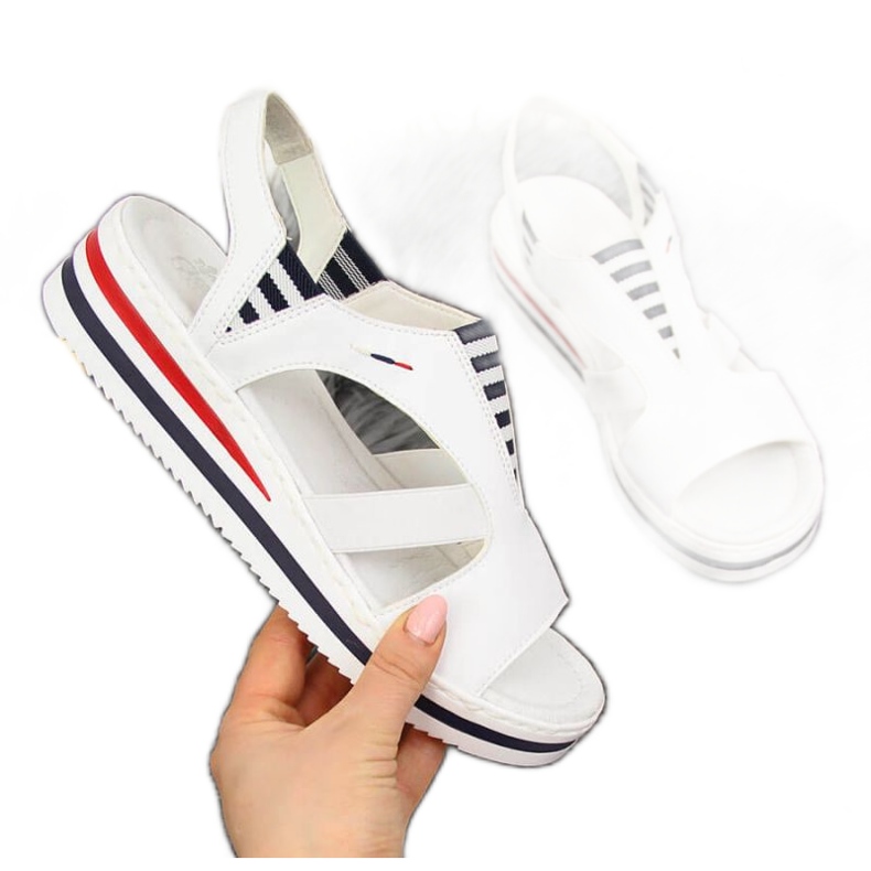 Sandalias cuña Rieker W V02Y5 blanco