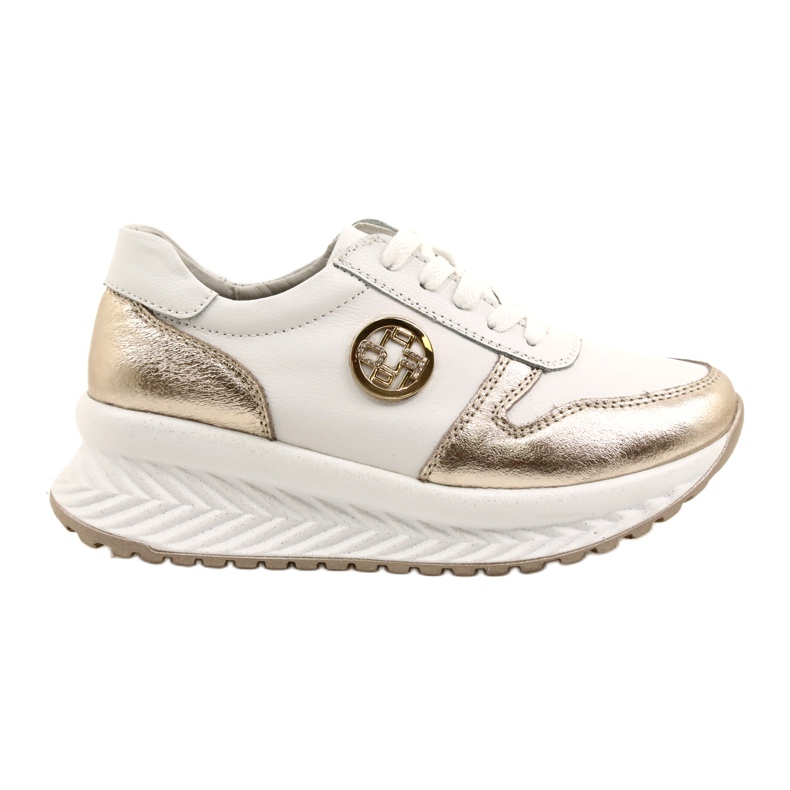 Zapatos deportivos de mujer atados Filippo DP3547 / 22 WH GO Blanco dorado