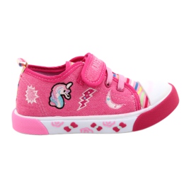 American Club Sneakers de velcro American Ten17/22 Inserto de cuero rosa