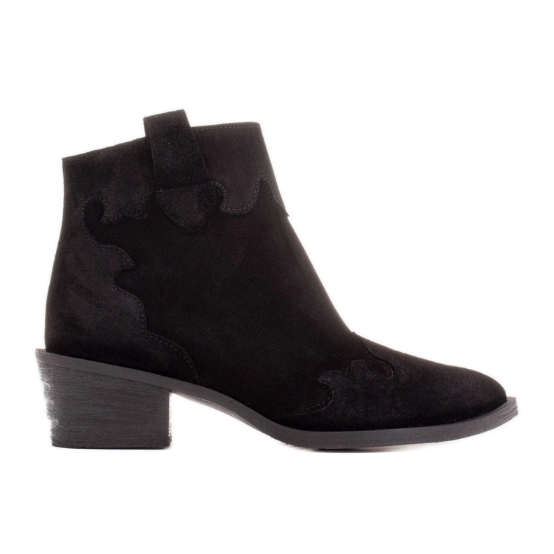 Marco Shoes Botines de piel elegantes con tacones bajos negro