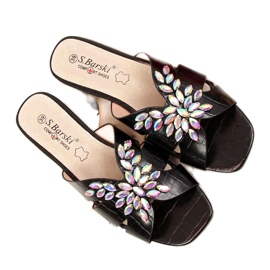 Zapatillas negras con piedras S. Bararski W OLI104 negro Zapatillas negras con piedras S. Bararski W OLI104 negro