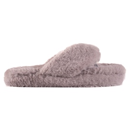 TRENDI Chanclas de pelo gris
