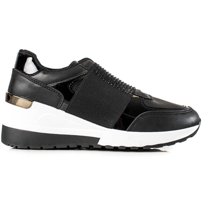 Weide Zapatillas slip-on con cristales negro