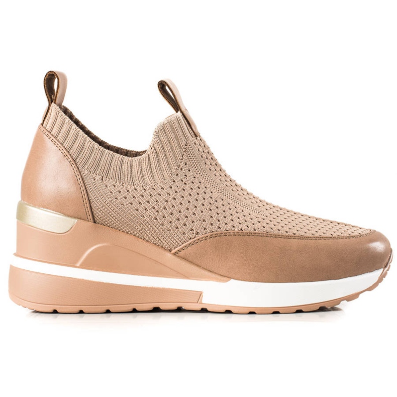 Serpientes textiles en la cuña VINCEZA beige Serpientes textiles en la cuña VINCEZA beige