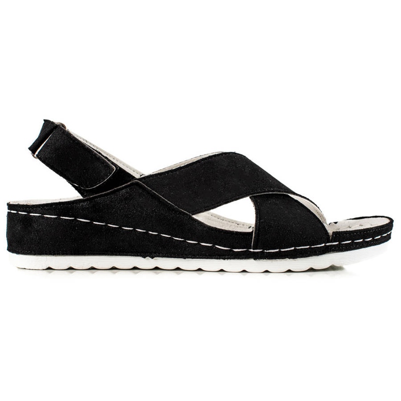 Sandalias Ante Con Velcro VINCEZA negro