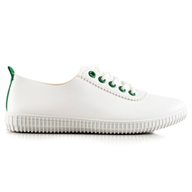 TRENDI Zapatillas bajas con cuero ecológico blanco
