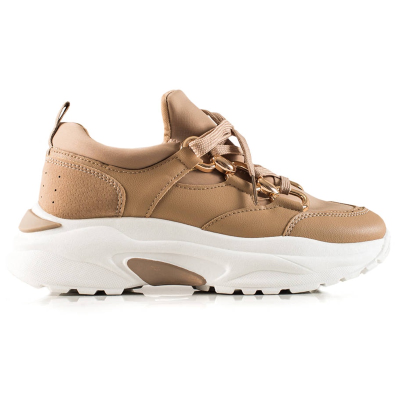 TRENDI Zapatillas de moda beige marrón