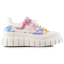 TRENDI Zapatillas coloridas en la plataforma multicolor