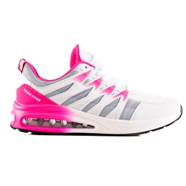 TRENDI Zapatos deportivos de moda blanco rosa