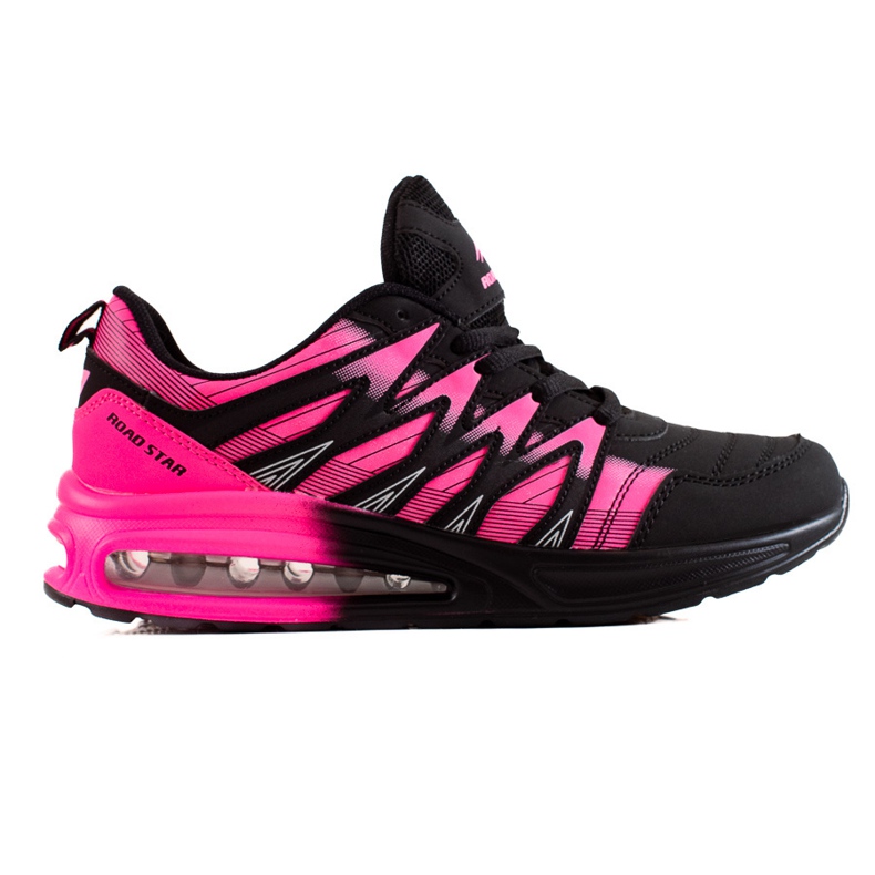 TRENDI Zapatos deportivos de moda negro rosado