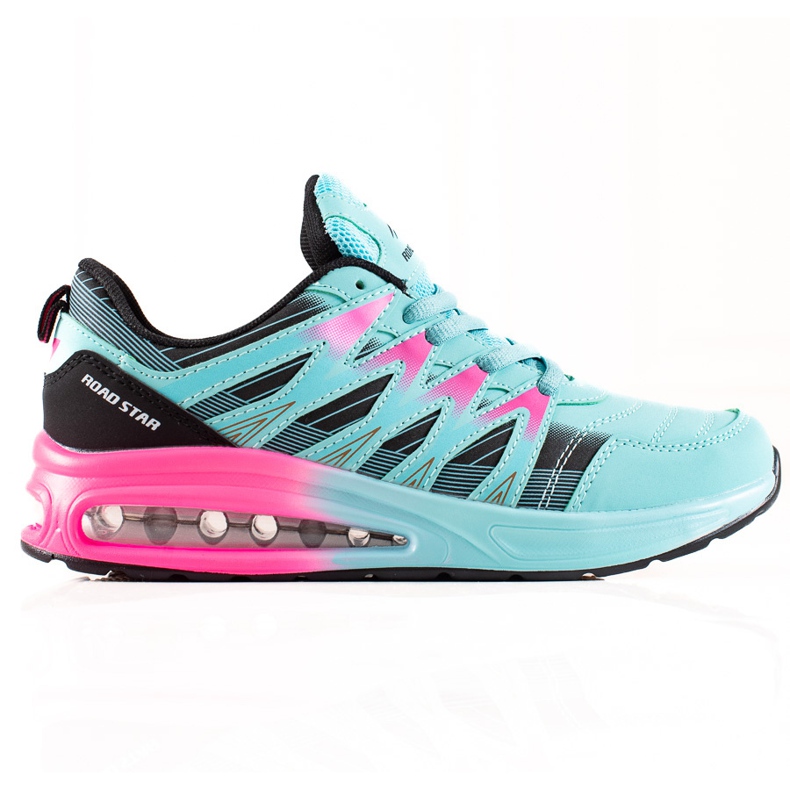 TRENDI Zapatos deportivos de moda negro azul rosado