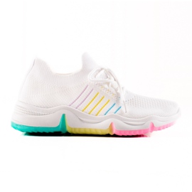 TRENDI Zapatos deportivos en una plataforma colorida blanco