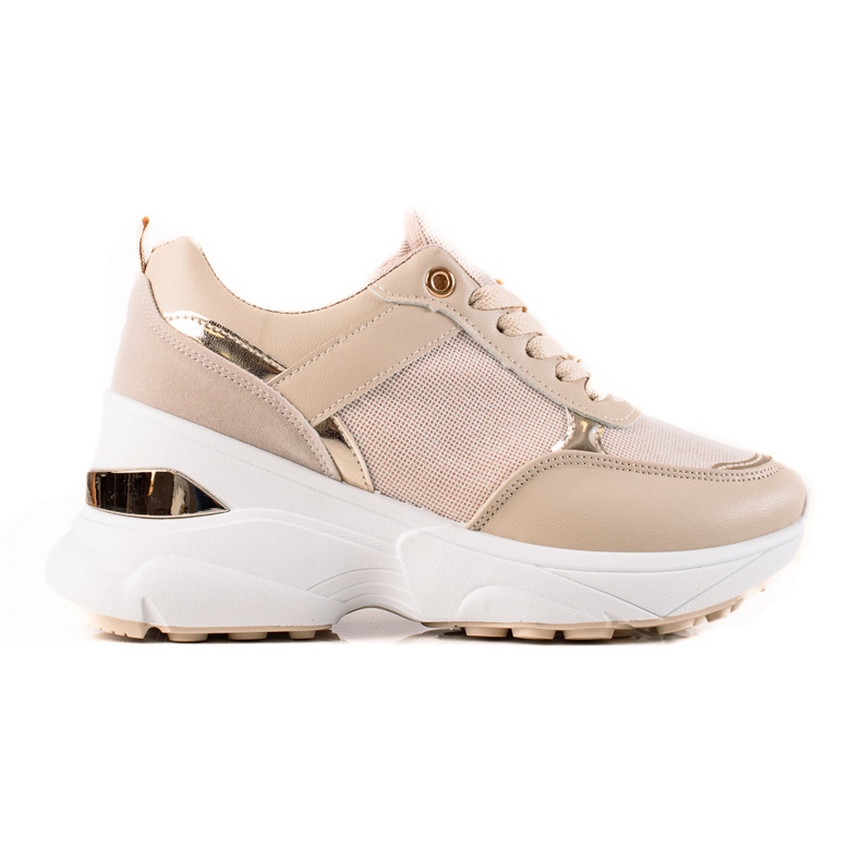 Diamantique Zapatillas con estilo en la plataforma beige