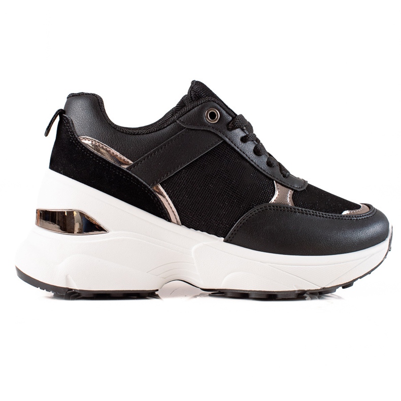 Diamantique Zapatillas con estilo en la plataforma negro