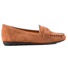 TRENDI Mocasines de gamuza cómodos marrón