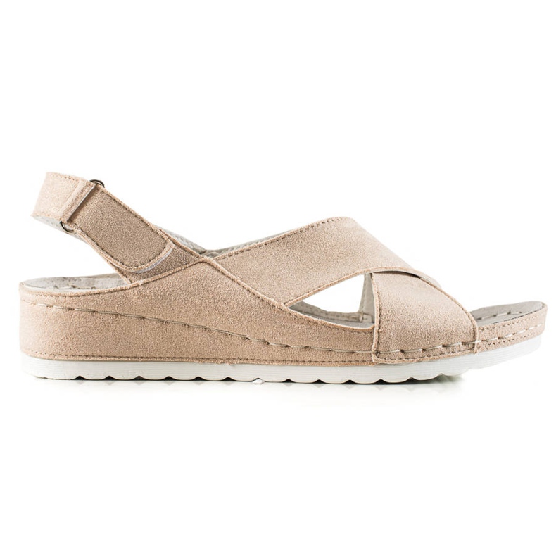 Sandalias Ante Con Velcro VINCEZA beige
