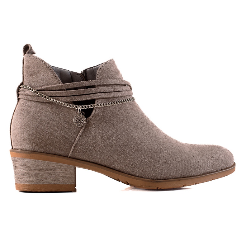 Filippo Botines De Ante Con Cadena Decorativa beige