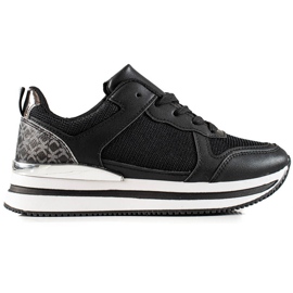 Diamantique Zapatillas negras con malla negro