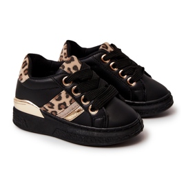 FR1 Deportivas negras de piel de leopardo Trixie negro