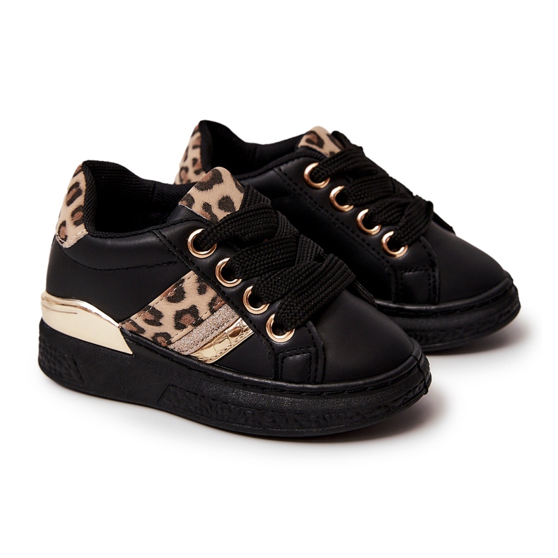FR1 Deportivas negras de piel de leopardo Trixie negro