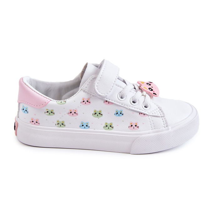 Vinceza Deportivas Infantiles De Piel Con Estampado Velcro Blanco Bonnie
