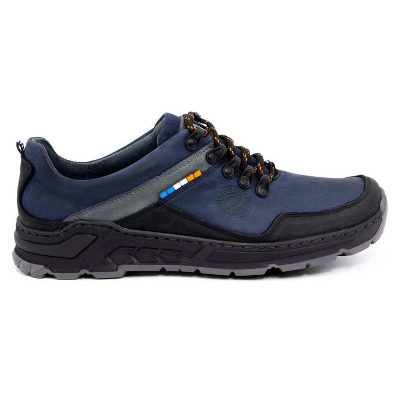 Olivier Zapatos trekking hombre piel 292GT azul marino