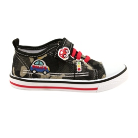 American Club Zapatillas americanas zapatos para niños inserto de cuero TEN54 / 22 Moro beige negro